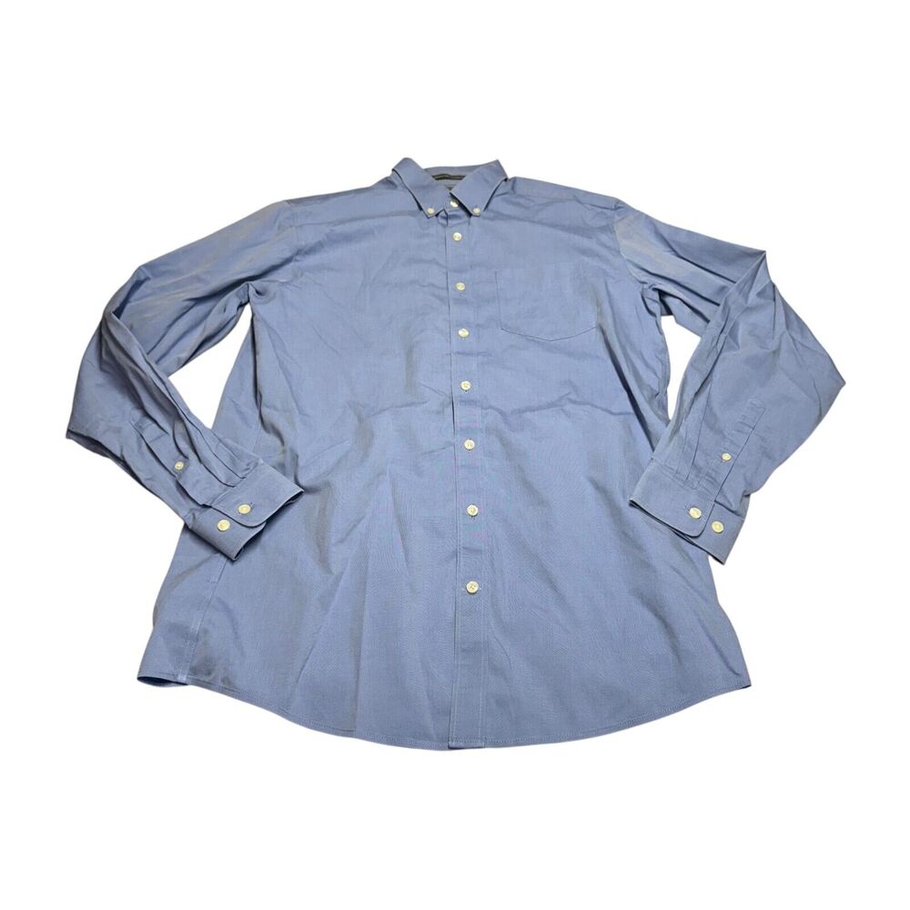 Eddie Bauer Shirt Men's Medium Blue Relaxed Fit Long Sleeve Collared Button-Down - Picture 1 of 6